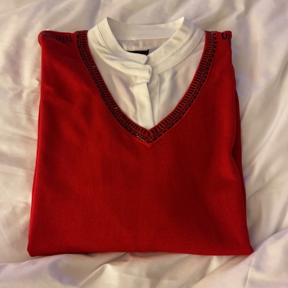 Karl Lagerfeld twofer top Medium Red & black worn once - Picture 8 of 9